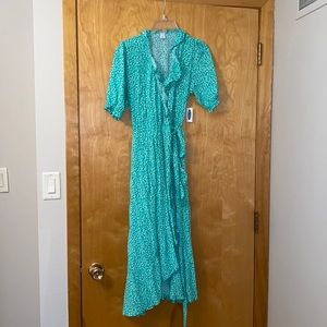 Wrap green dress
